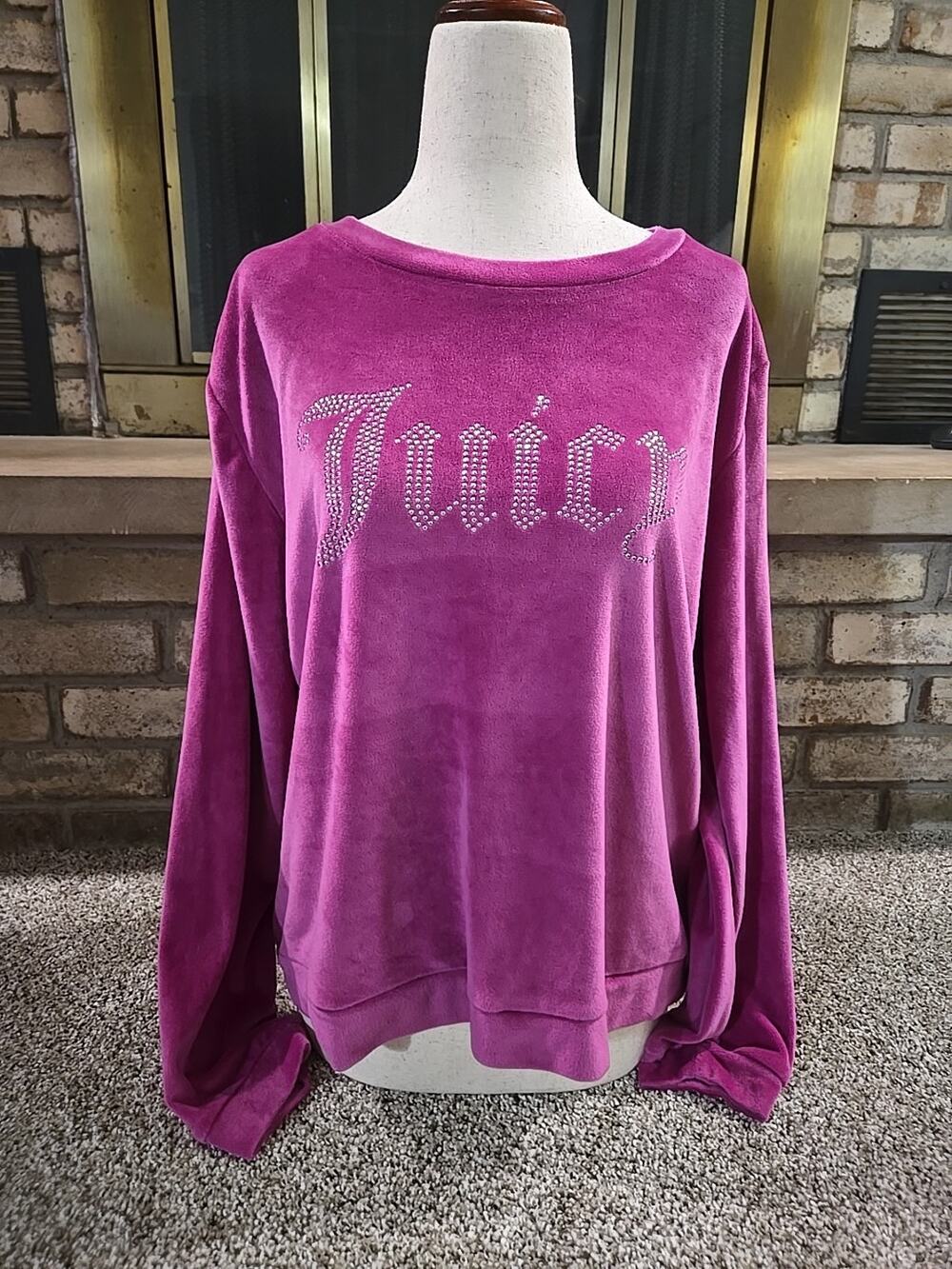 Juicy Couture Sleepwear Velour Long Sleeve Top Womans Sz Lg Loungewear Mcbling
